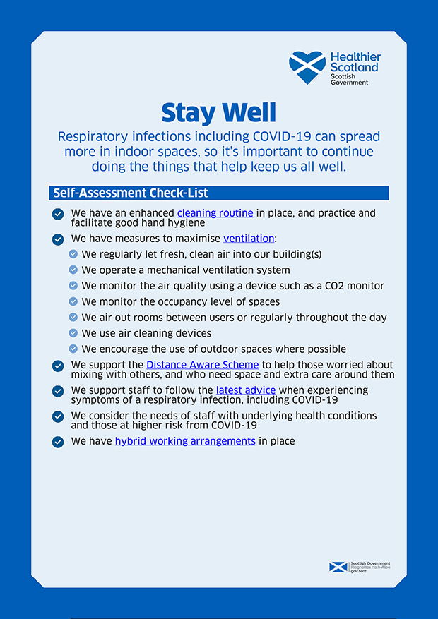Example PDF poster of the Stay Well Signage